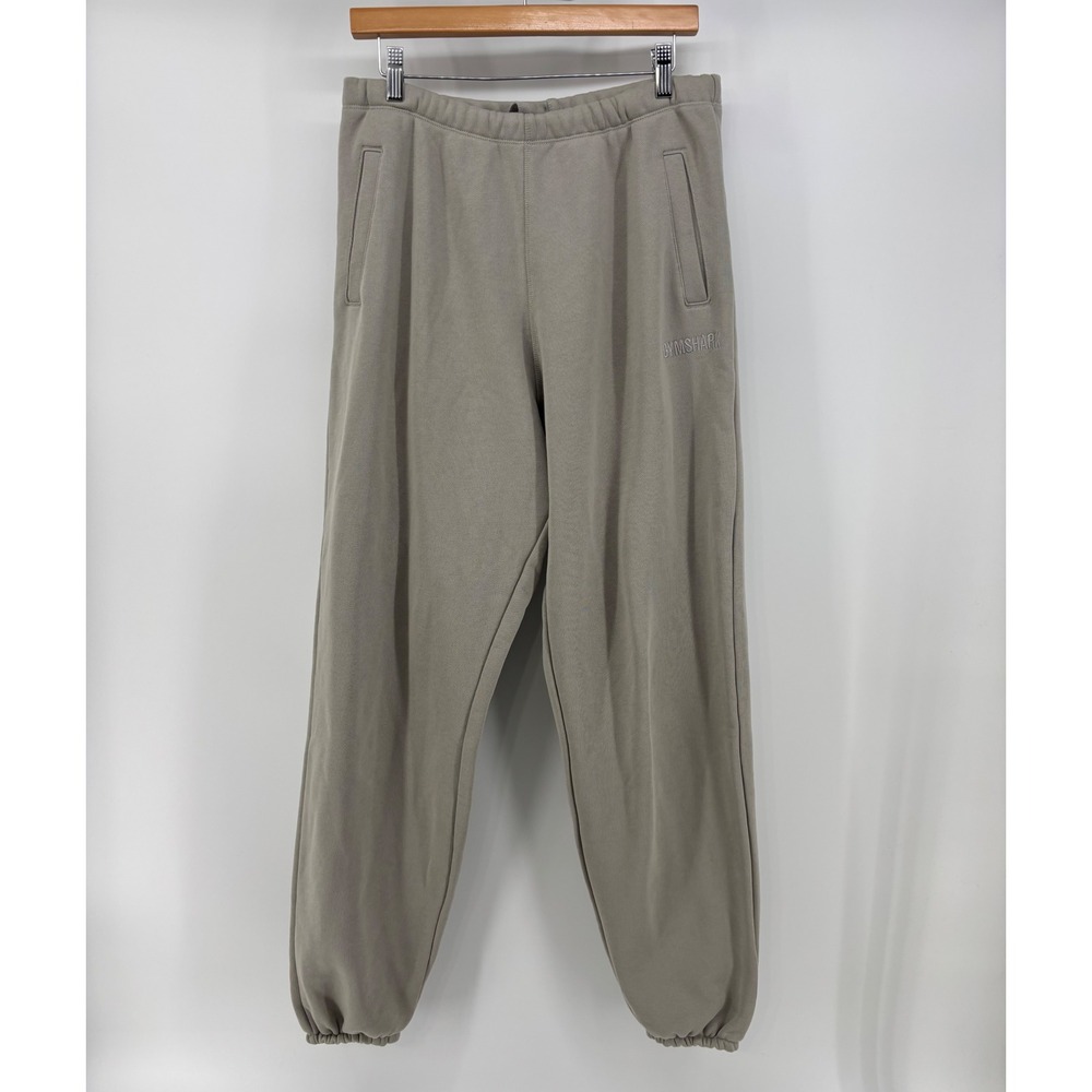 Gymshark Heavyweight Loopback Joggers Women Large Taupe Elastic Waist Drawstring